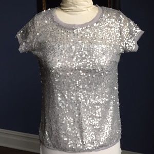 Sheer sequined tee NWOT